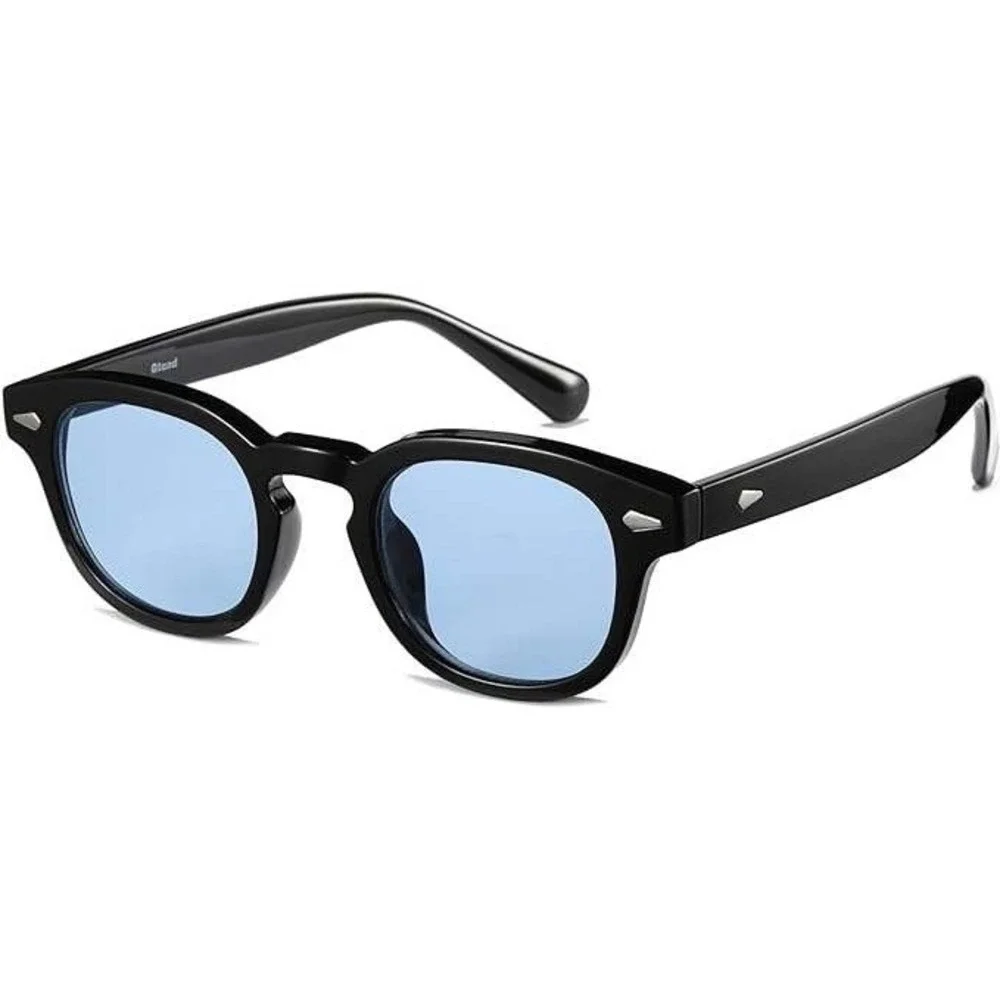 Blue‎ Lens Sunglasses Round Frame Retro Style Men's Fashion Lentes Gafas Humbres